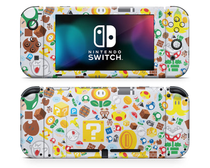 Lux Skins Nintendo Switch Super Mario Bros Pattern Full Set Skins - Pop culture Mario Skin