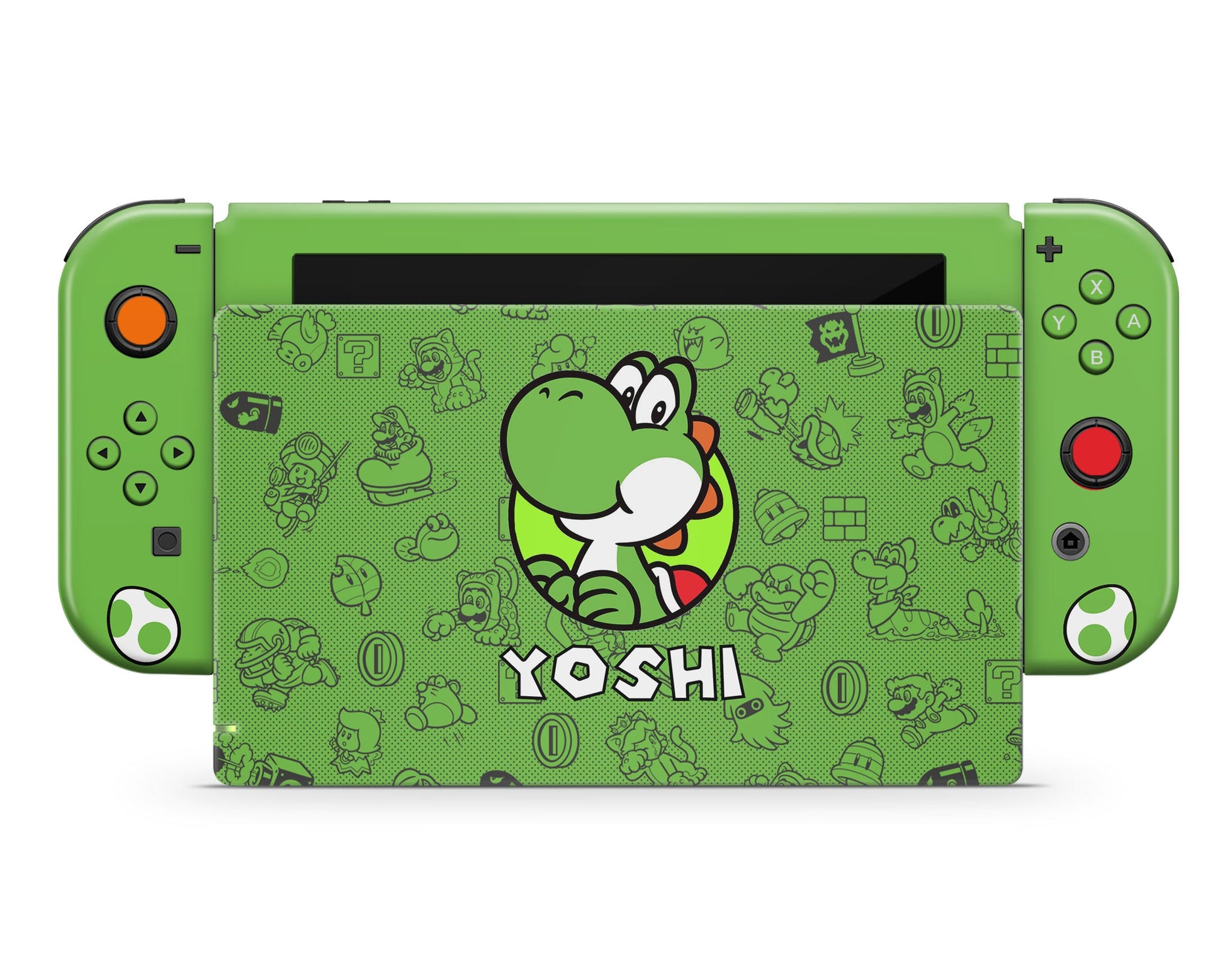 Lux Skins Nintendo Switch Yoshi Minimalist Full Set Skins - Pop Culture Mario Skin