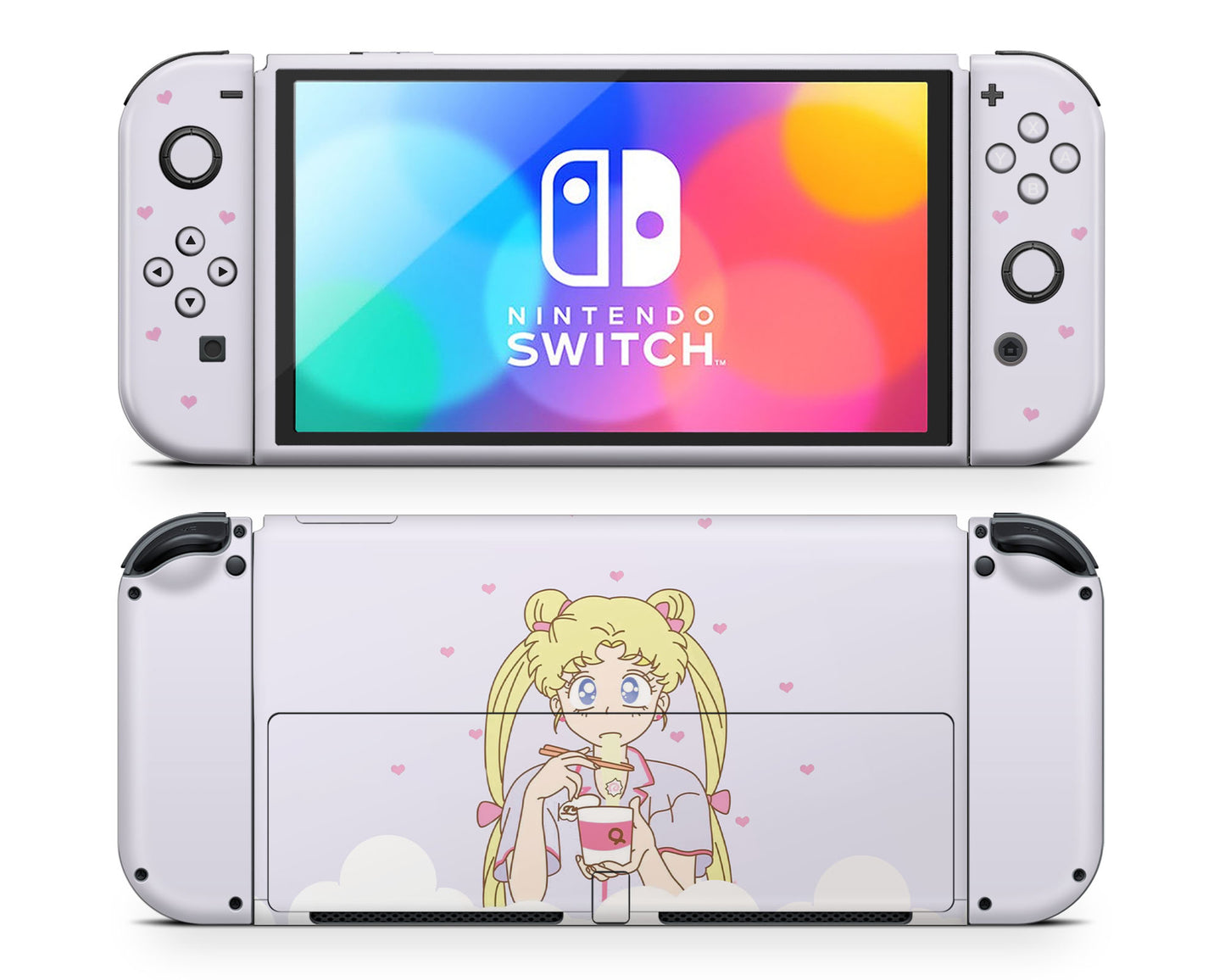 Sailor Moon Ramen Pastel Purple Nintendo Switch OLED Skin